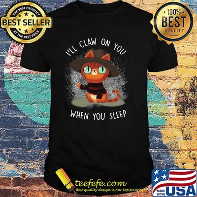 Cat i’ll claw on you when you sleep halloween shirt