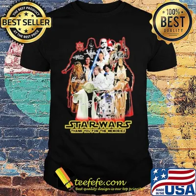 Characters star wars thank you for the memories signatures shirt
