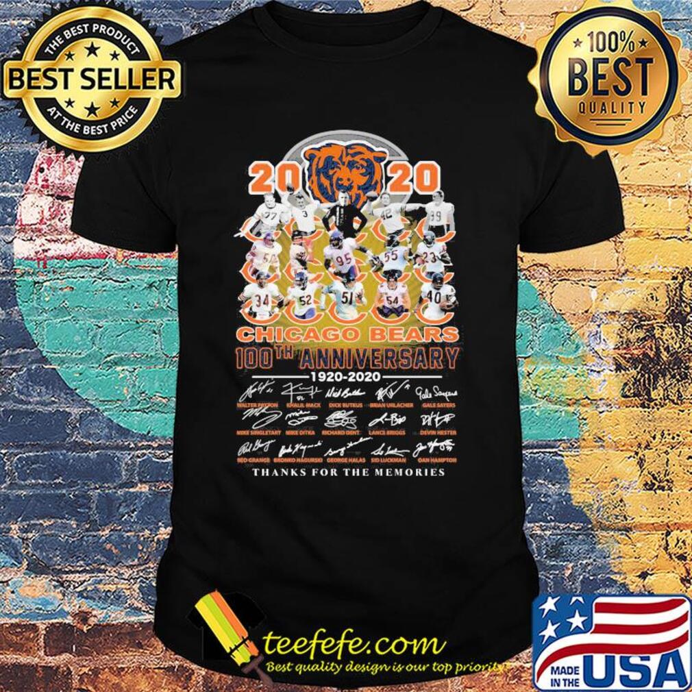 Chicago Bear 2020 100th anniversary 1920 2020 signature shirt