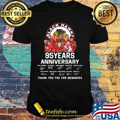 Chicago blackhawks 95 years anniversary thank you for the memories signatures shirt