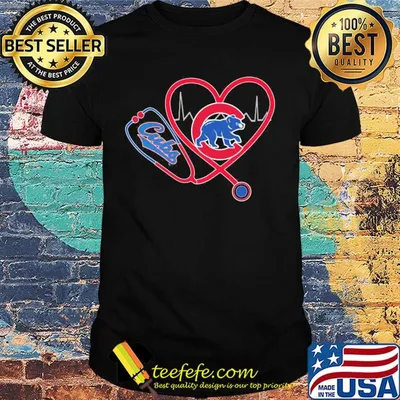 Chicago cubs baseball stethoscope heart shirt