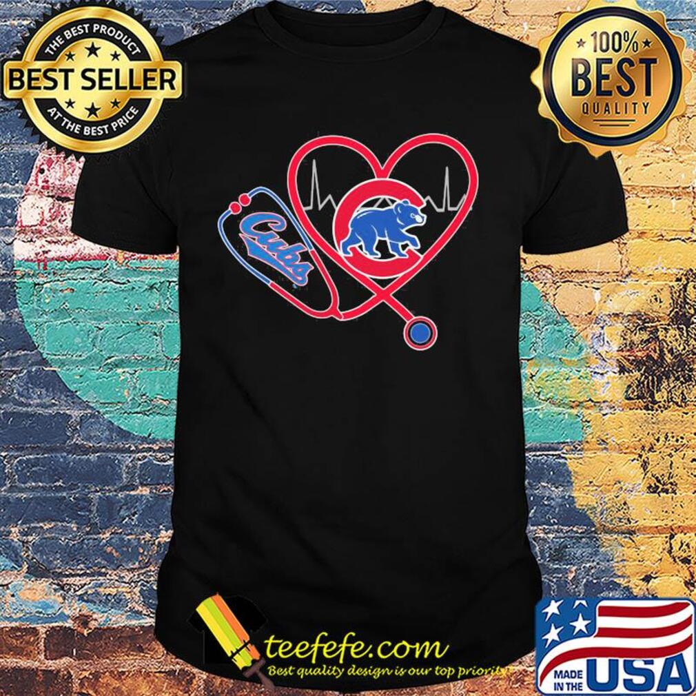 Chicago cubs baseball stethoscope heart shirt