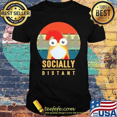 Chicken mask socially distant covid-19 vintage shirt
