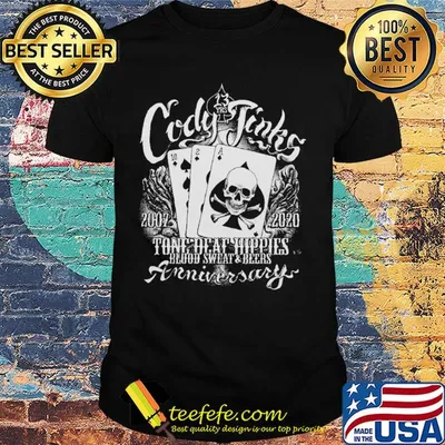 Cody jinks 2007 2020 tone deaf hippies blood sweat and beers anniversary skull shirt