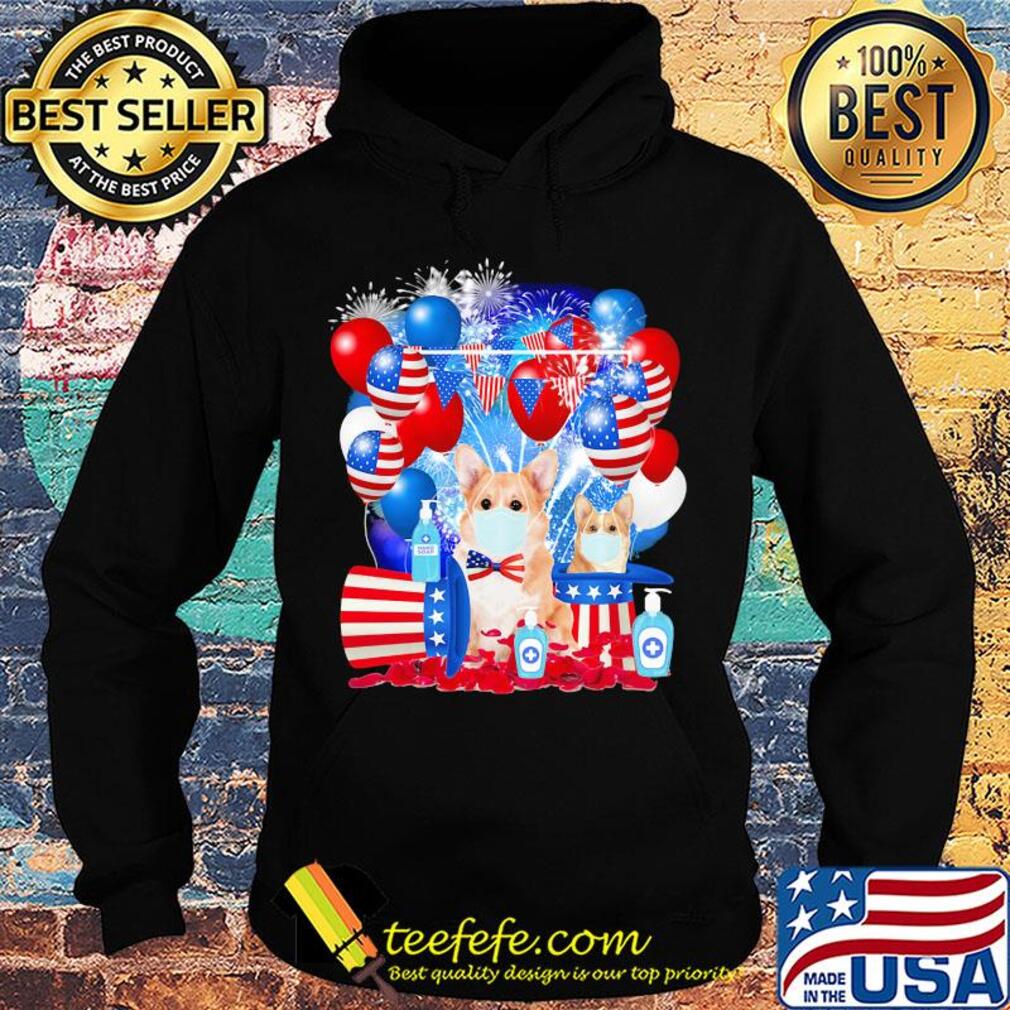 Corgi happy independence day mask soap firework balloon american flag s Hoodie Corgi happy independence day mask soap firework balloon american flag s Hoodie