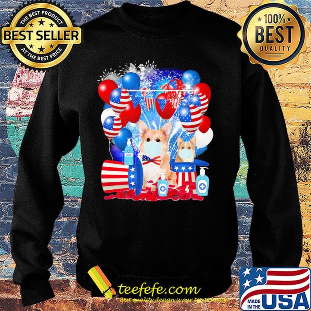Corgi happy independence day mask soap firework balloon american flag s Sweater Corgi happy independence day mask soap firework balloon american flag s Sweater