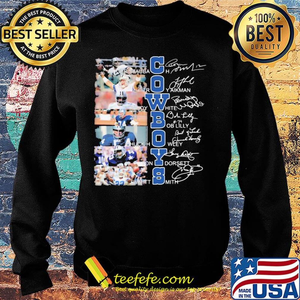 Cowboys Roger Staubach Troy aikman Randy White signature s Sweater Cowboys Roger Staubach Troy aikman Randy White signature s Sweater