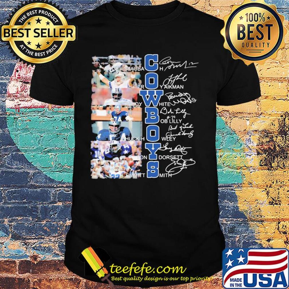 Cowboys Roger Staubach Troy aikman Randy White signature shirt Cowboys Roger Staubach Troy aikman Randy White signature shirt