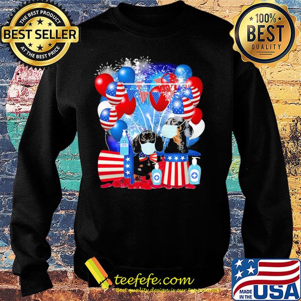 Dachshund mask happy American flag veteran Independence Day s Sweater Dachshund mask happy American flag veteran Independence Day s Sweater