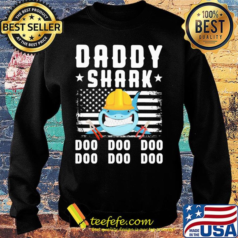 Daddy shark doo doo doo Lineman American flag veteran Independence Day s Sweater Daddy shark doo doo doo Lineman American flag veteran Independence Day s Sweater