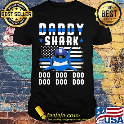 Daddy shark doo doo doo police American flag veteran Independence Day shirt
