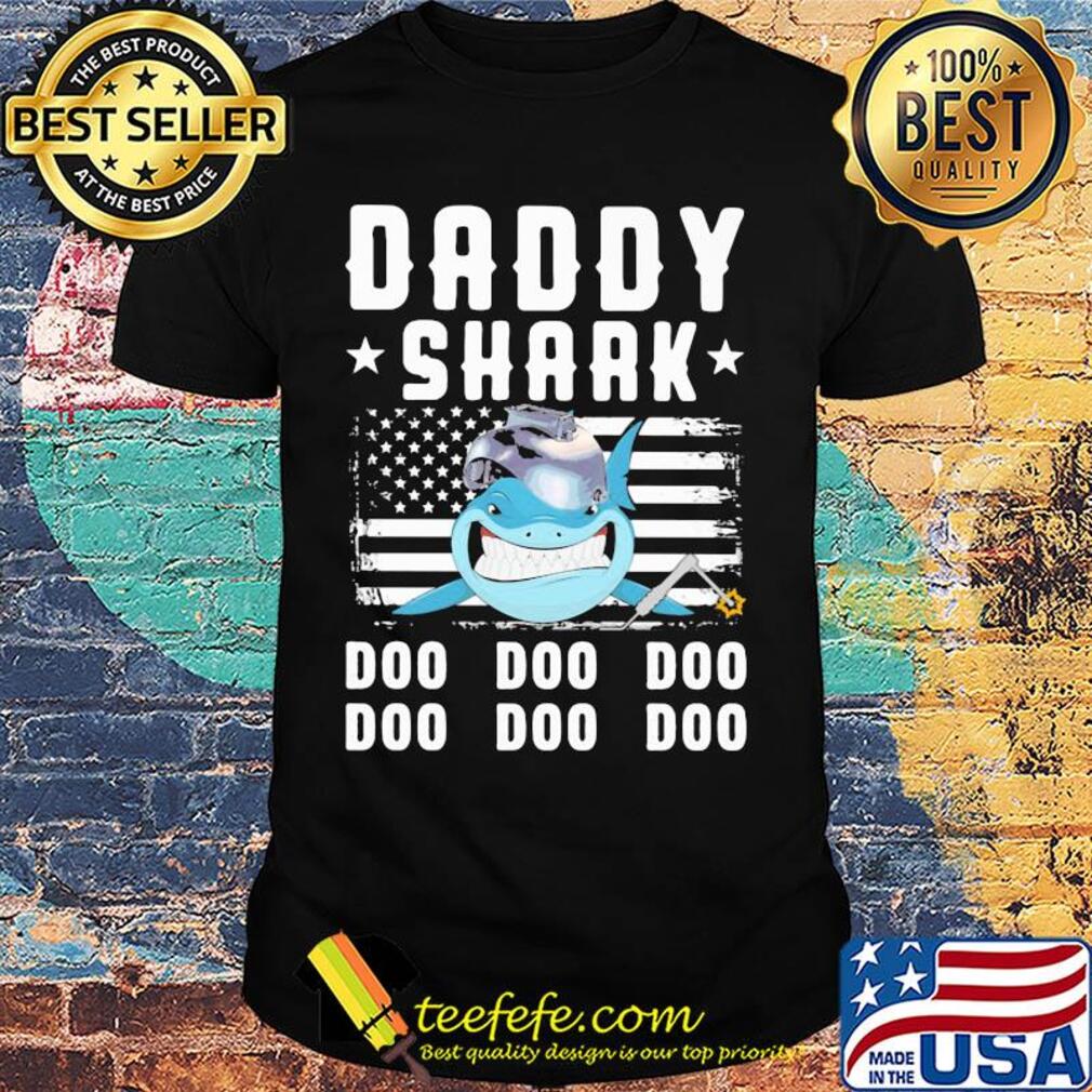 Daddy shark doo doo doo welder american flag veteran independence day shirt