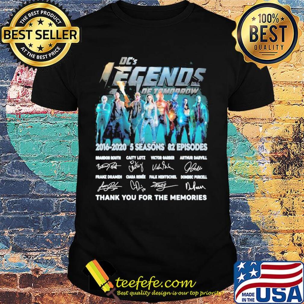 Dc's legends of tomorrow 2016 2020 5 seasons 82 episodes thank you for the memories signatures shirt Dc's legends of tomorrow 2016 2020 5 seasons 82 episodes thank you for the memories signatures shirt