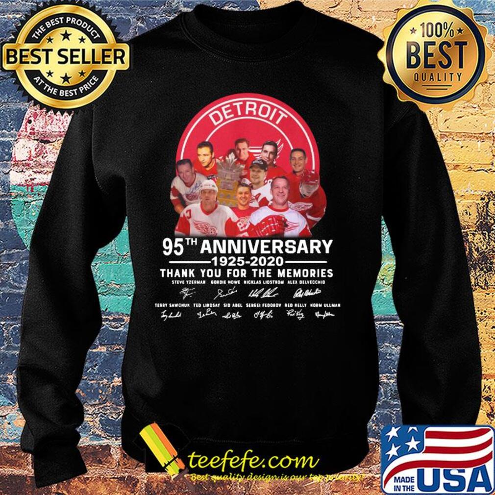 Detroit red wings 95th anniversary 1925 2020 thank you for the memories signatures s Sweater Detroit red wings 95th anniversary 1925 2020 thank you for the memories signatures s Sweater