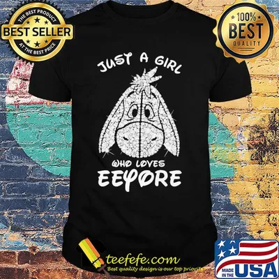 Disney just a girl who loves eeyore donkey diamond shirt