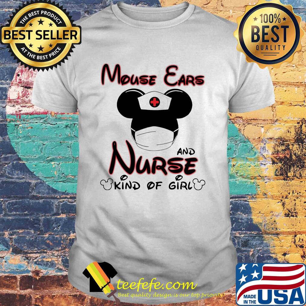 Disney mickey mouse ears and nurse kind of girl mask shirt