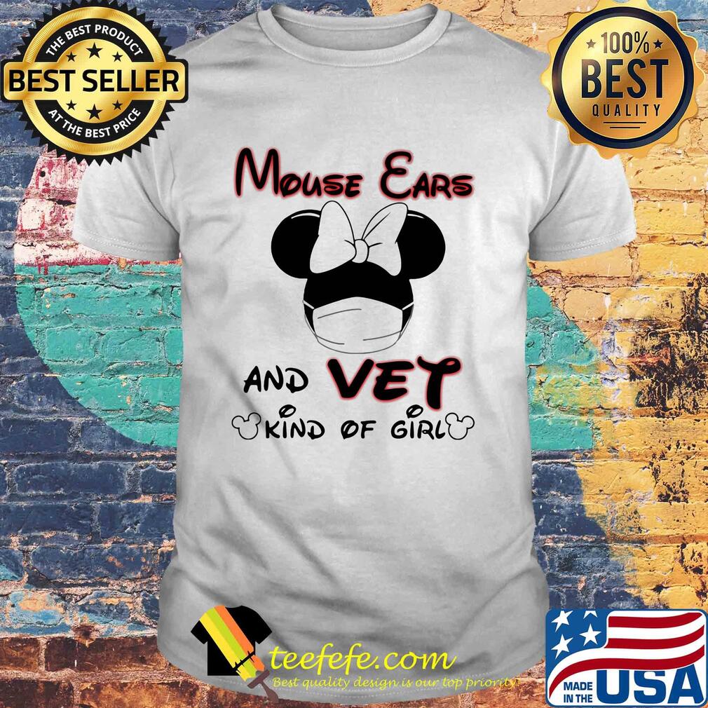 Disney mickey mouse ears and vet kind of girl mask shirt
