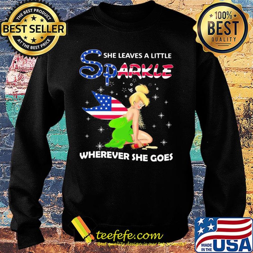 Disney tinkerbell she leaves a little sparkle wherever she goes american flag independence day s Sweater Disney tinkerbell she leaves a little sparkle wherever she goes american flag independence day s Sweater