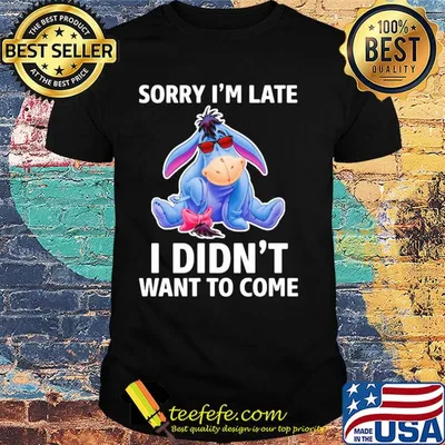 Eeyore donkey sorry i’m late i didn’t want to come shirt