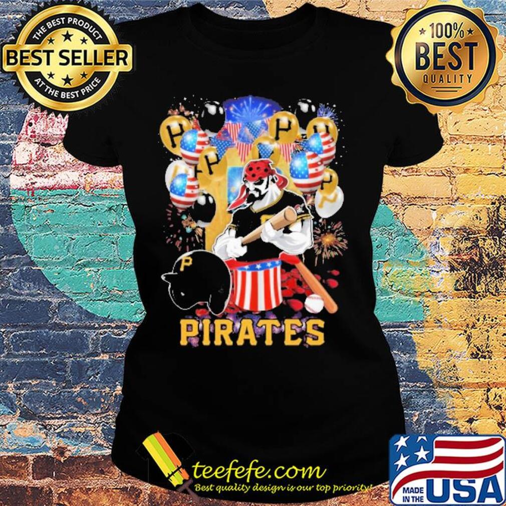 Eric poole MLB pittsburgh pirates happy independence day mask soap firework balloon american flag s Ladies tee Eric poole MLB pittsburgh pirates happy independence day mask soap firework balloon american flag s Ladies tee
