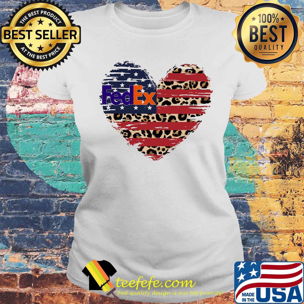 FedEx heart American flag veteran Independence Day s Laides tee FedEx heart American flag veteran Independence Day s Laides tee