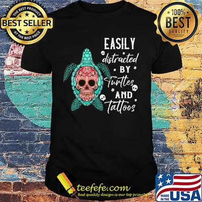 Festival of the Dead easily distracted by turttes and tatoos shirt