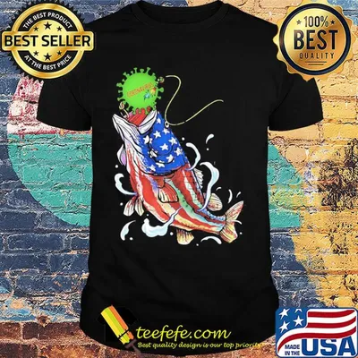 Fishing coronavirus american flag independence day shirt