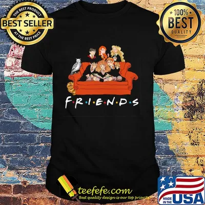 Friends harry potter characters sitting on sofa and reading book shirt