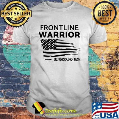 Frontline warrior ultrasound tech american flag independence day shirt