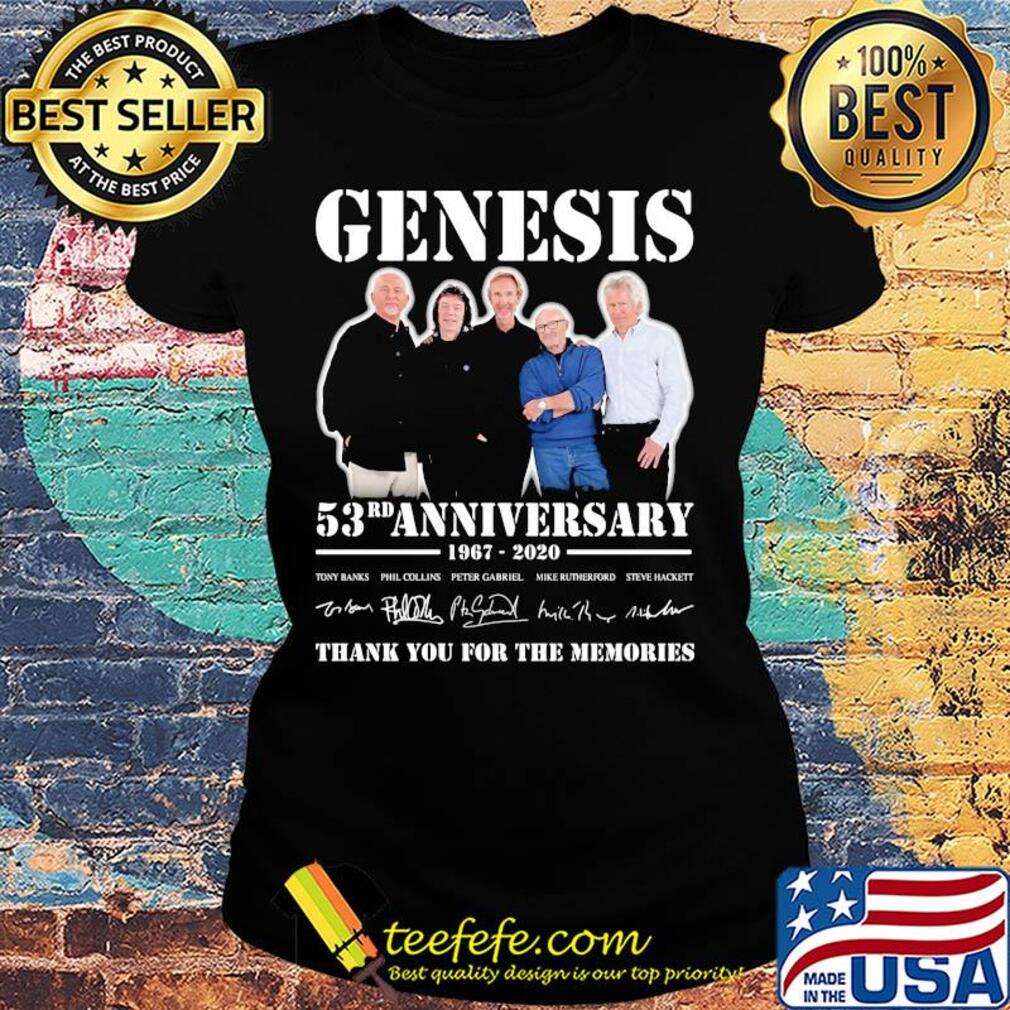 Genesis band 53rd anniversary 1967 2020 thank you for the memories signatures s Ladies tee Genesis band 53rd anniversary 1967 2020 thank you for the memories signatures s Ladies tee