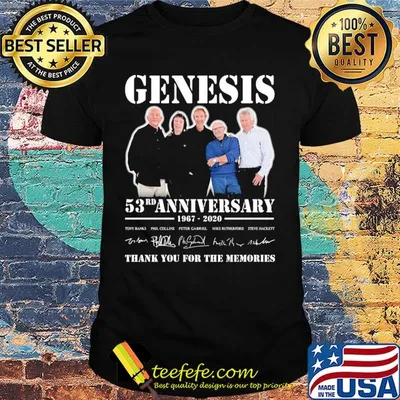 Genesis band 53rd anniversary 1967 2020 thank you for the memories signatures shirt