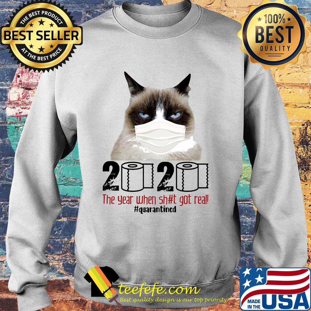 Grumpy Cat mask 2020 the year when shit got real quarantined toilet paper s Sweater Grumpy Cat mask 2020 the year when shit got real quarantined toilet paper s Sweater