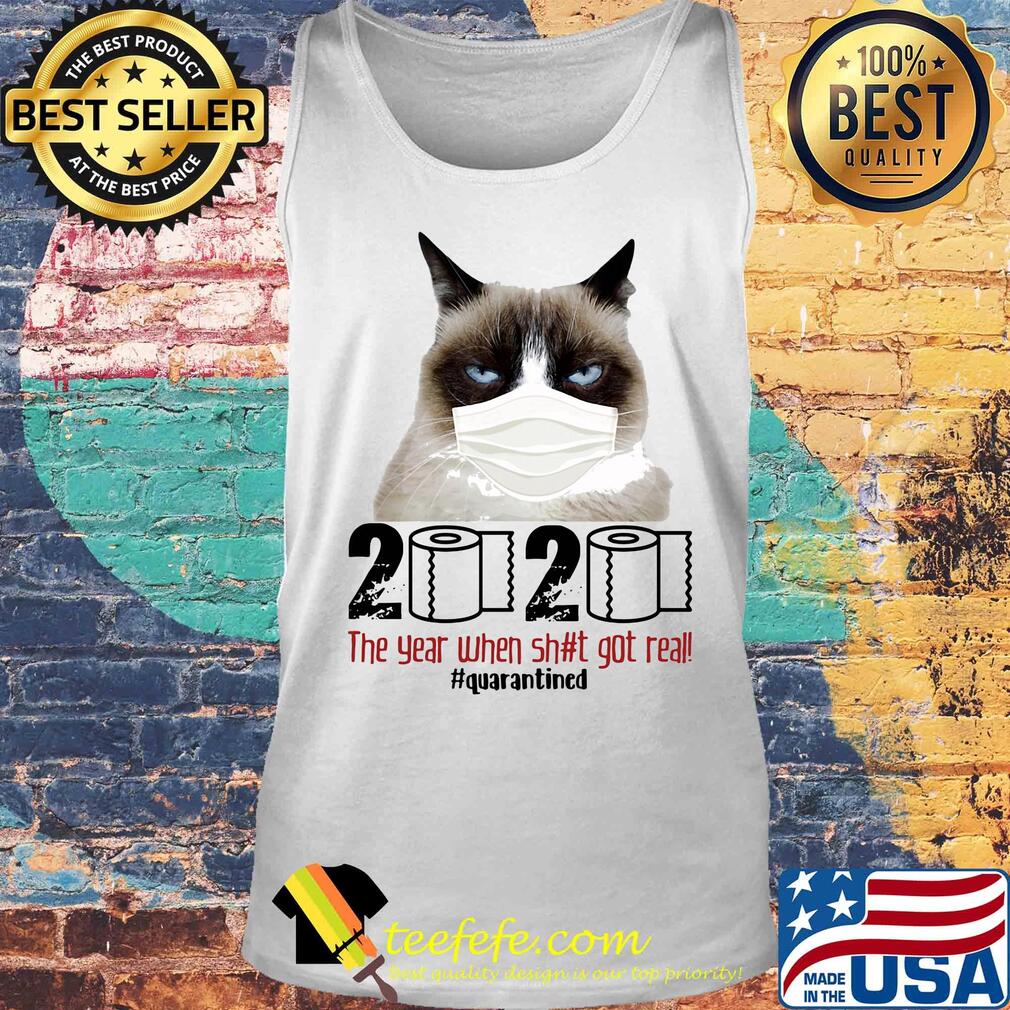Grumpy Cat mask 2020 the year when shit got real quarantined toilet paper s Tank top Grumpy Cat mask 2020 the year when shit got real quarantined toilet paper s Tank top
