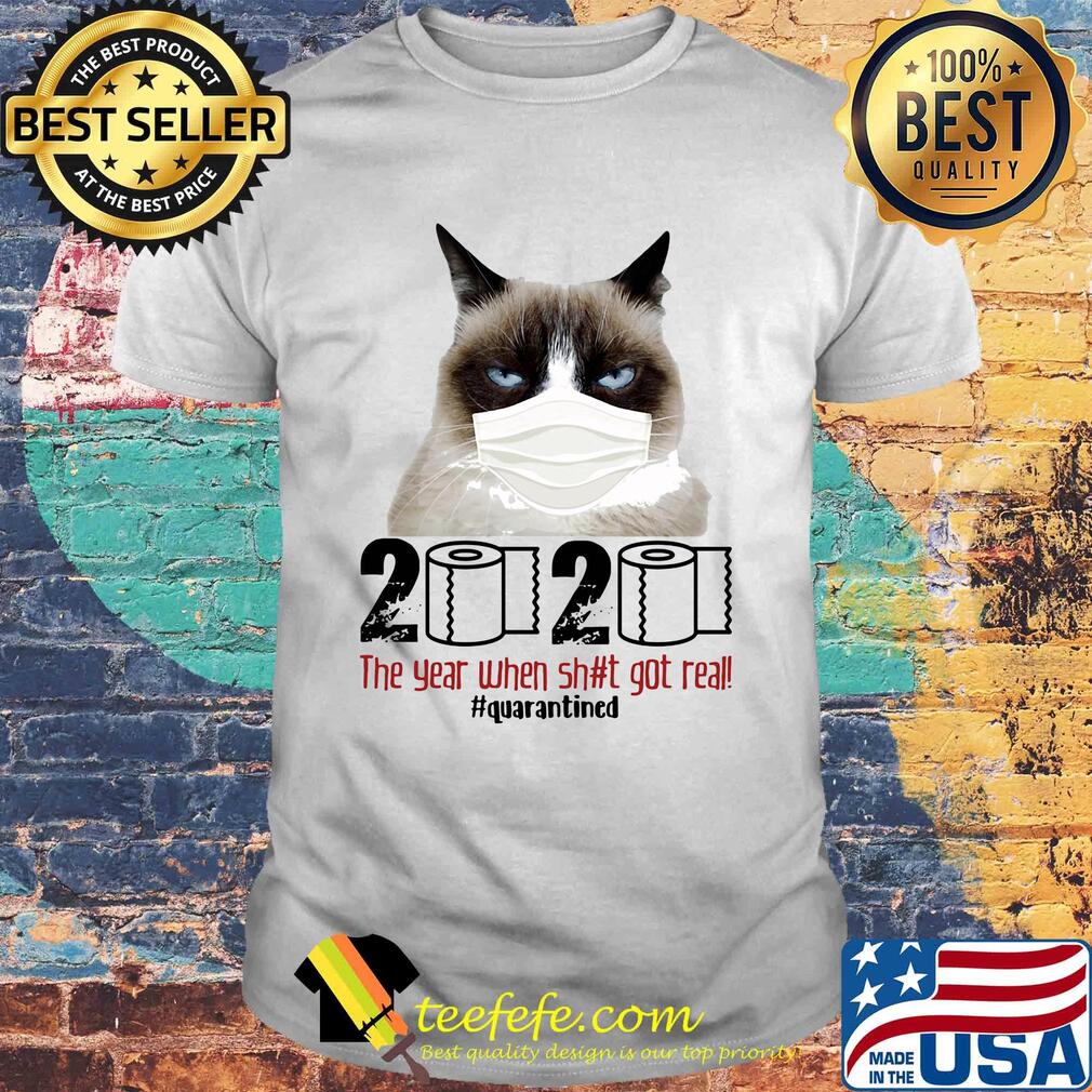 Grumpy Cat mask 2020 the year when shit got real quarantined toilet paper shirt Grumpy Cat mask 2020 the year when shit got real quarantined toilet paper shirt