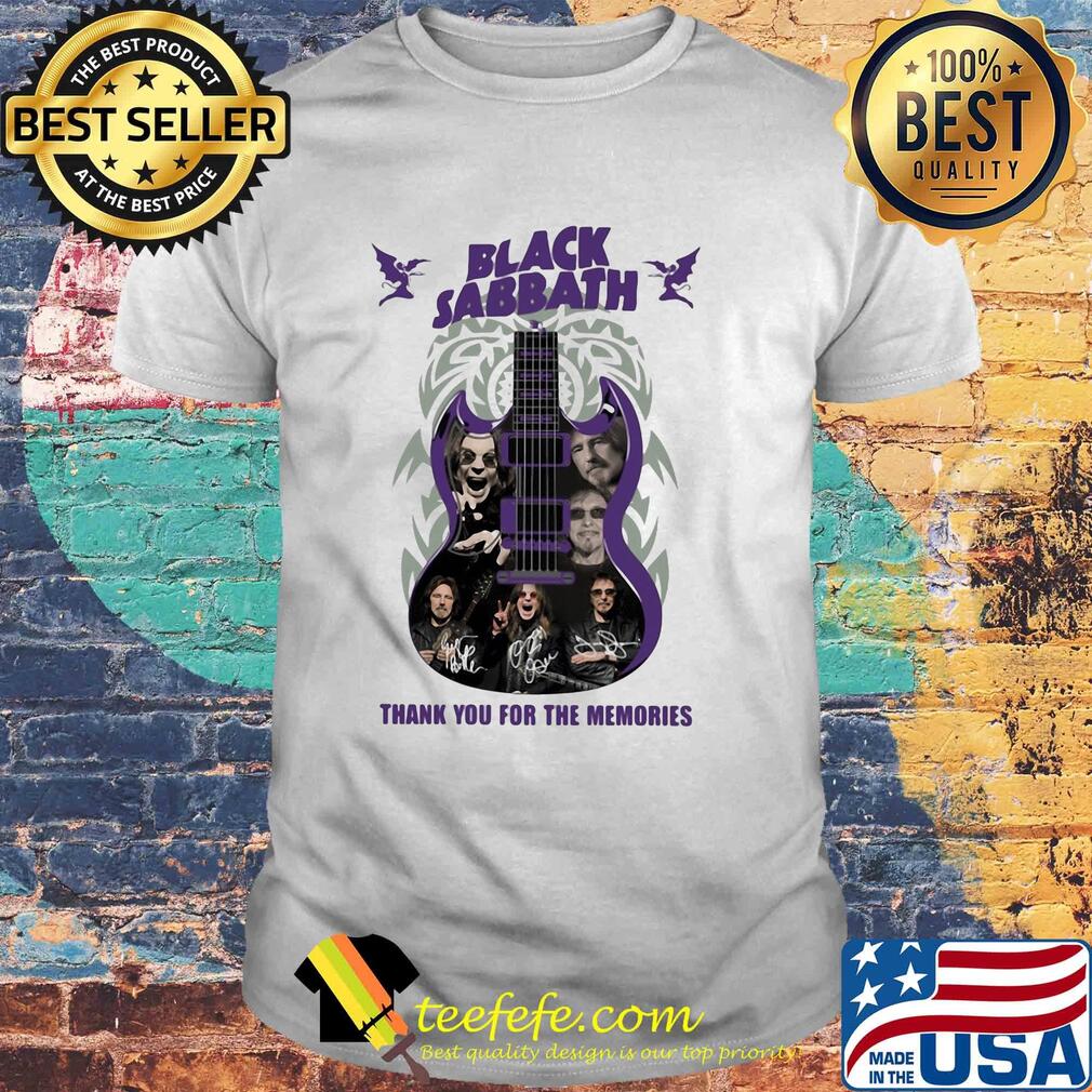 Guitar black sabbath thank you for the memories signatures shirt