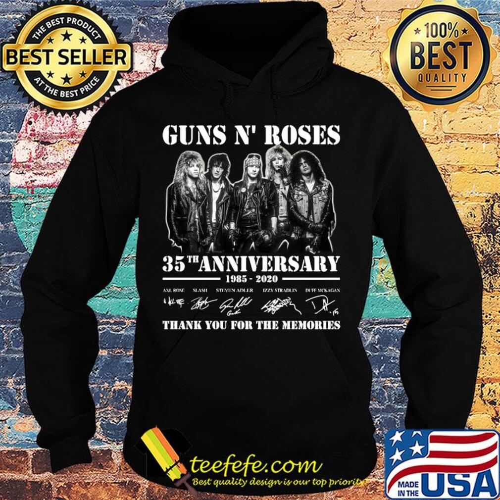 Guns n' roses 35th anniversary 1985 2020 thank you for the memories signatures s Hoodie Guns n' roses 35th anniversary 1985 2020 thank you for the memories signatures s Hoodie