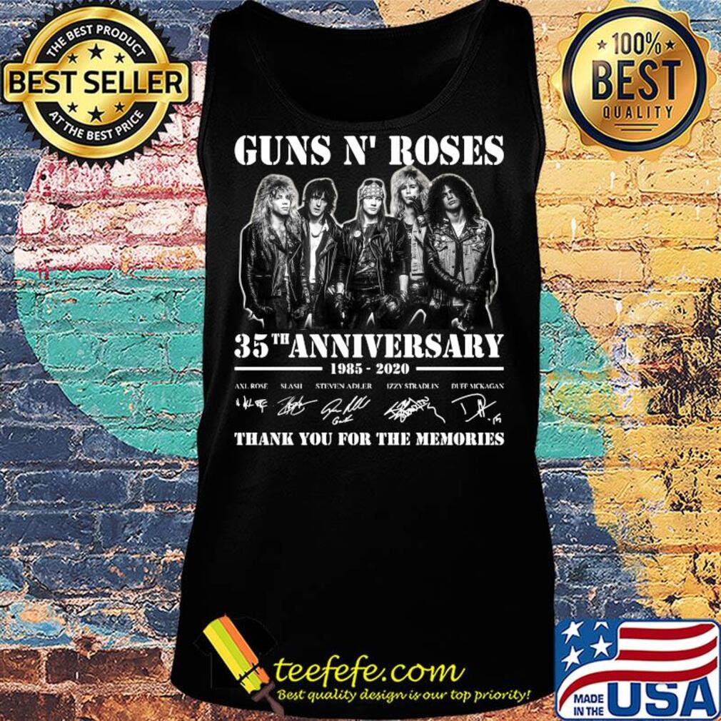 Guns n' roses 35th anniversary 1985 2020 thank you for the memories signatures s Tank top Guns n' roses 35th anniversary 1985 2020 thank you for the memories signatures s Tank top