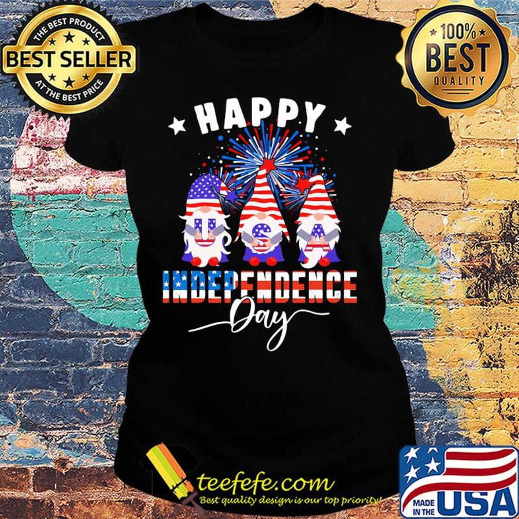 Happy Gnome American flag veteran Independence Day s Ladies tee Happy Gnome American flag veteran Independence Day s Ladies tee