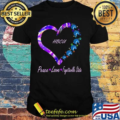 HBCU peace love Fayetteville State heart shirt
