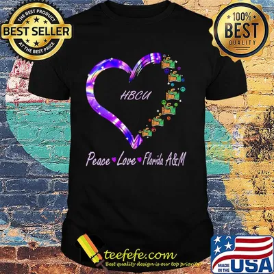 HBCU peace love Florida A & M heart shirt