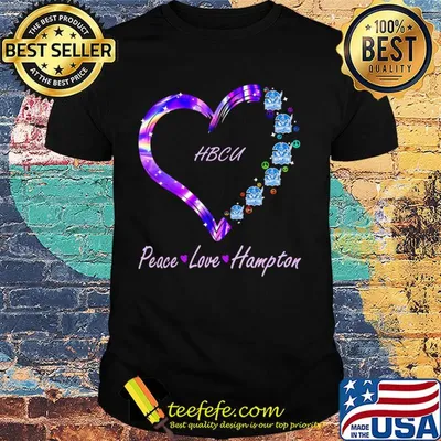 HBCU peace love Hampton heart shirt