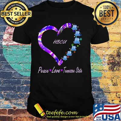 HBCU peace love Tennessee State heart shirt