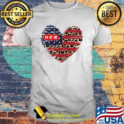 HEB American flag veteran Independence Day heart shirt