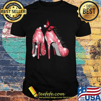 High heels nebraska cornhuskers butterfly diamond shirt