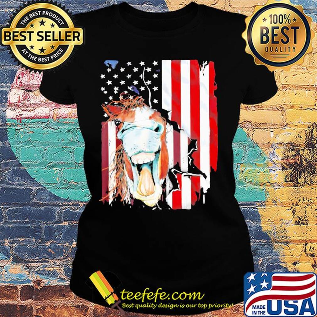 Horse American flag veteran Independence Day s Ladies tee Horse American flag veteran Independence Day s Ladies tee