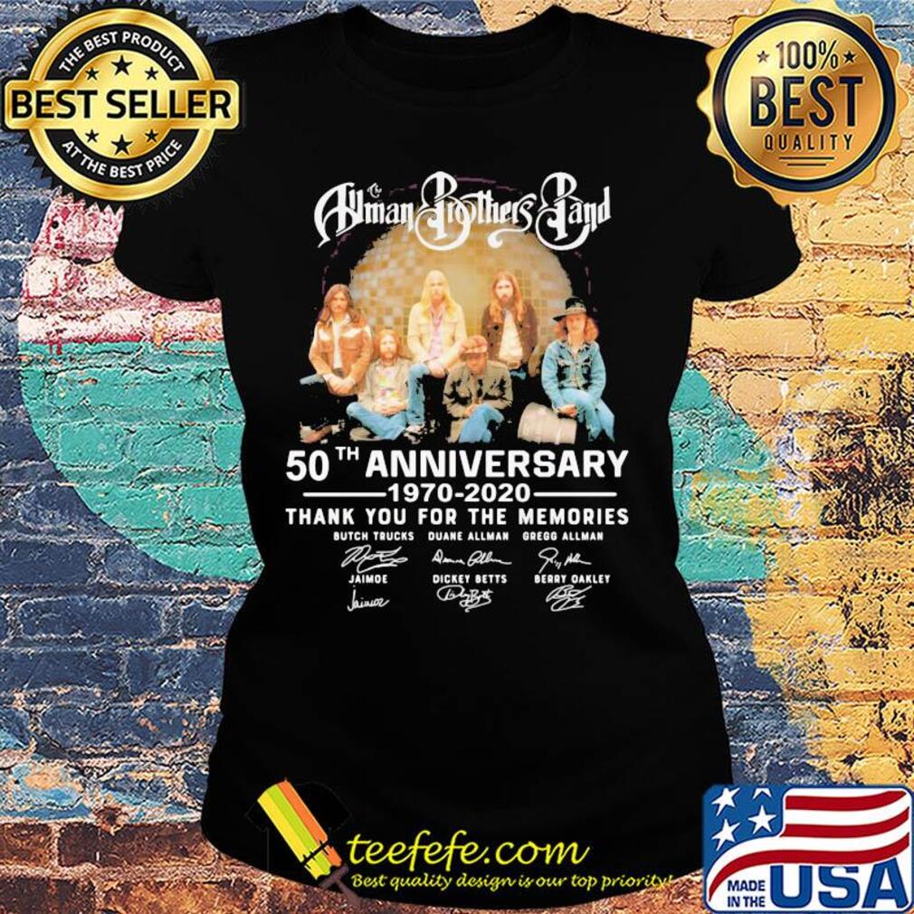 Human brothers band 50th anniversary 1970 2020 thank you for the memories signatures s Ladies tee Human brothers band 50th anniversary 1970 2020 thank you for the memories signatures s Ladies tee