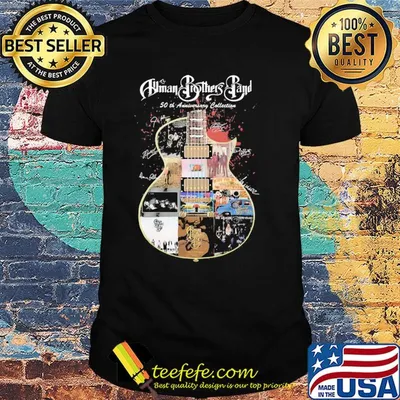 Human brothers band 50th anniversary collection guitar signatures shirt