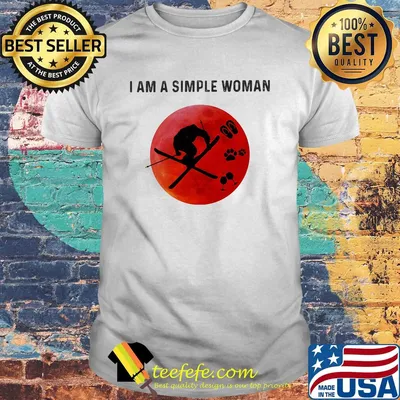 I am a simple woman skiing paw wine shirt
