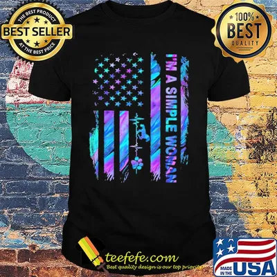 I'm a simple woman horse american flag heartbeat shirt