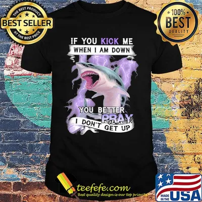 If you kick me when I am down you better pray I don't get up shark shirt